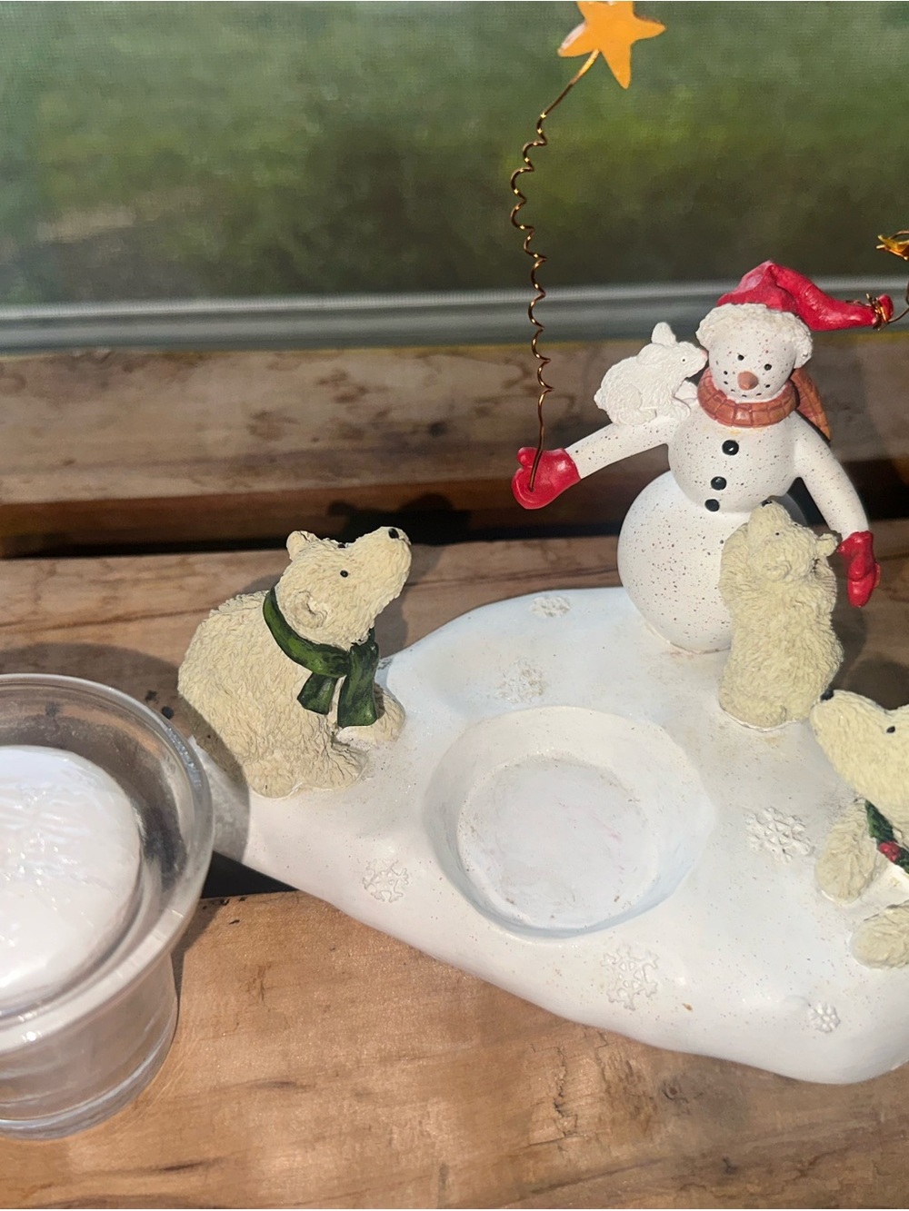 Department 56 Snowman & Polar Bears Votive Candle Holder - EUC - Like New - Picture 6 of 6